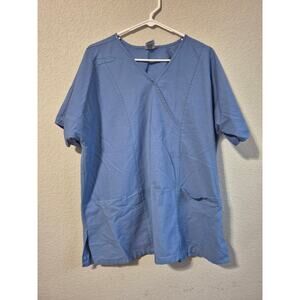 Medline Unisex Size‎ XL Comfort Ease V-Neck Scrub Top Light Blue